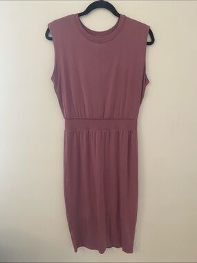 Athleta Sleeveless Mauve-Pink Midi Dress